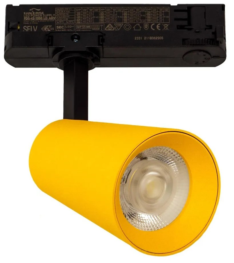 Faro LED 30W Trifase Giallo CRI92 Bianco Variabile 38° - Bridgelux LED Colore Bianco Variabile CCT