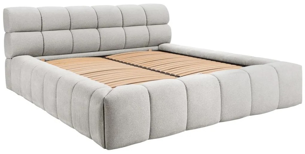 Letto con contenitore 160 x 200 cm Tessuto Grigio  - FORVIK di PASCAL MORABITO