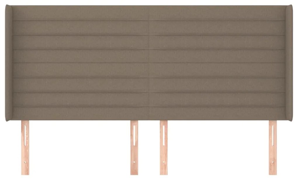 Testiera ad orecchio tortora 163x16x118/128 cm in tessuto