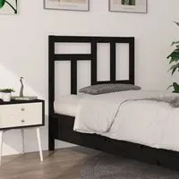 Testiera per Letto Nera 95,5x4x100 cm in Legno Massello di Pino cod mxl 46413