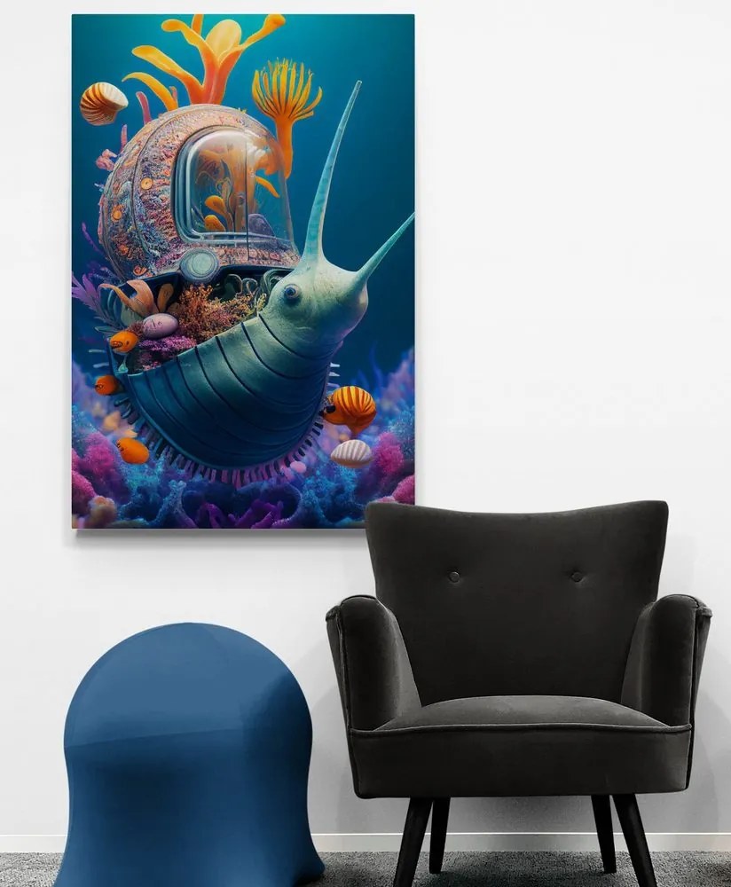 Stampa su tela – Chiocciola surrealista