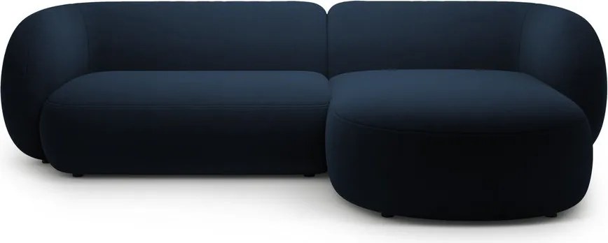 Divano angolare blu (con penisola a destra/con chaise lounge) con rivestimento in velluto Kate – Micadoni