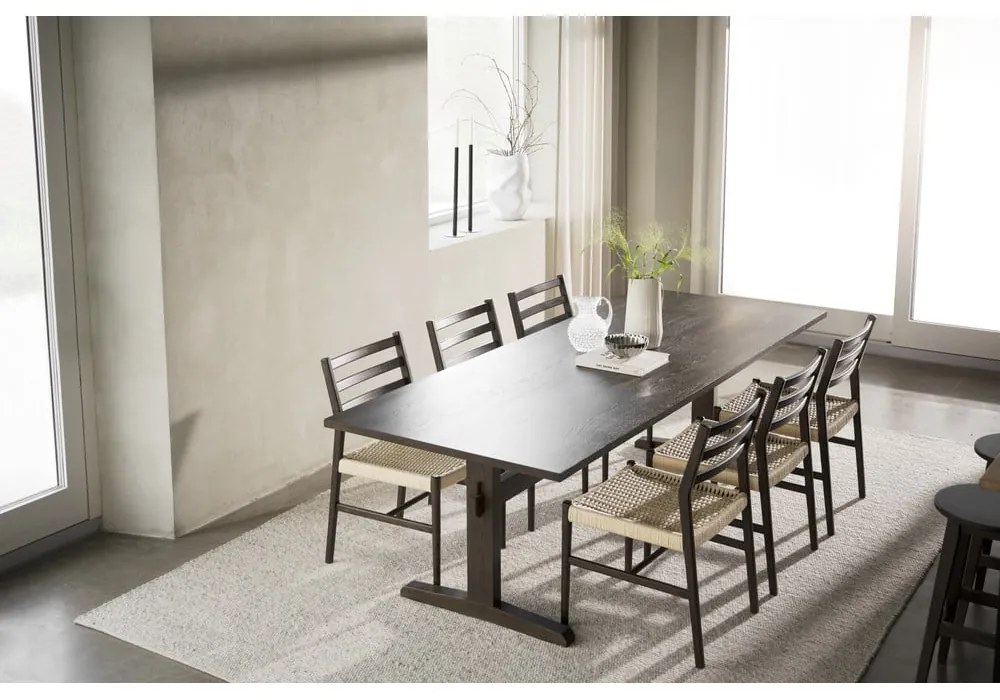 Sedie da pranzo in marrone scuro-naturale in set di 2 pezzi Harlan - Rowico