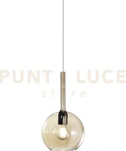 Lampadario a sospensione vetro 1555 medio ambra 1 luce attacco e27 ...