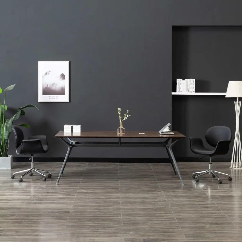 Sedia Da Ufficio Girevole Nera İn Similpelle /