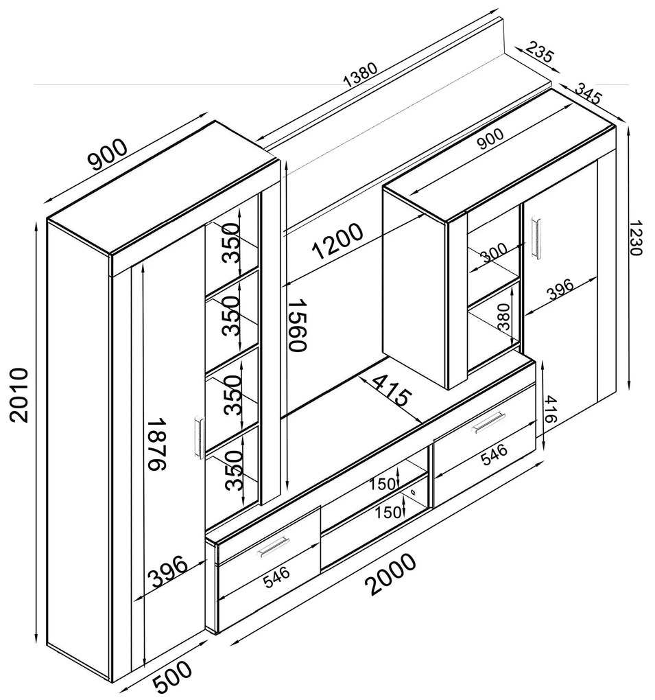 TITO - parete attrezzata soggiorno