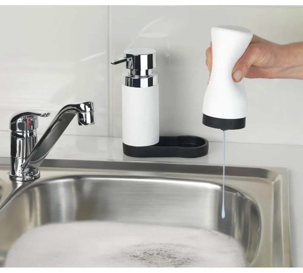 Set di 2 dispenser di detersivo bianco con vaschetta Squeeze, 250 ml Easy Squeez-e - Wenko