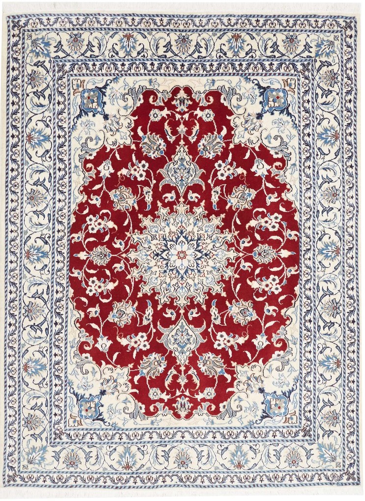 Nain Tappeto 200 x 150 Rosso (Iran) Annodato A Mano