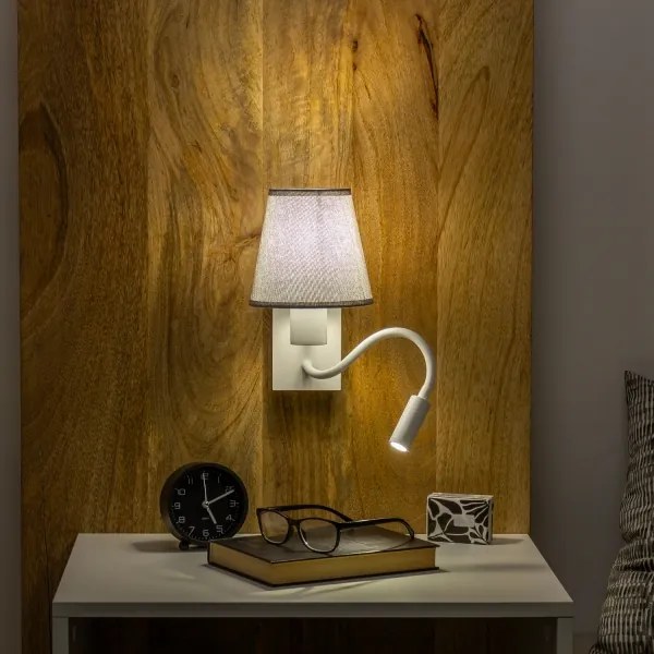 Brilagi - Applique a LED NUBILA 1xE27/25W/230V + LED/3W bianco/grigio