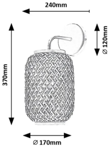 Rabalux 71091 - Applique ADALLA 1xE27/40W/230V rattan