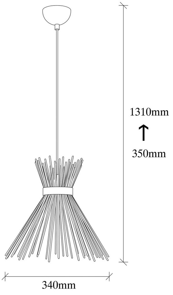 Opviq Lampada a sospensione Kirpi 3081 a 1 luce Ø34cm nero