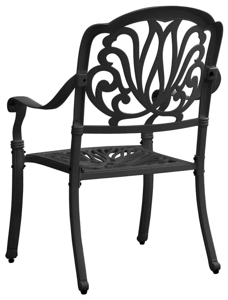Set da bistrot 5 pz in alluminio pressofuso nero