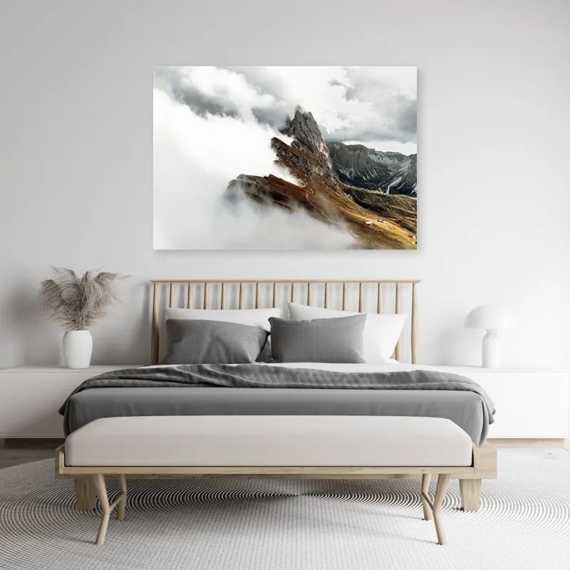 Quadro su tela, Mountain Peak tra le nuvole  Dimensioni Tappeti 90x60