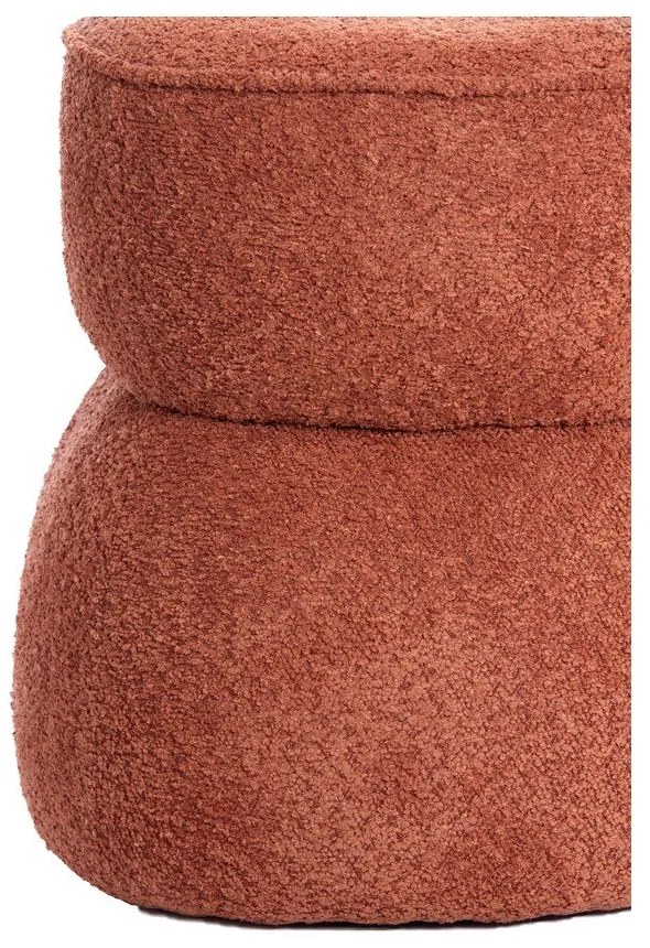 Sgabello in tessuto bouclé arancione Leyla - Light &amp; Living