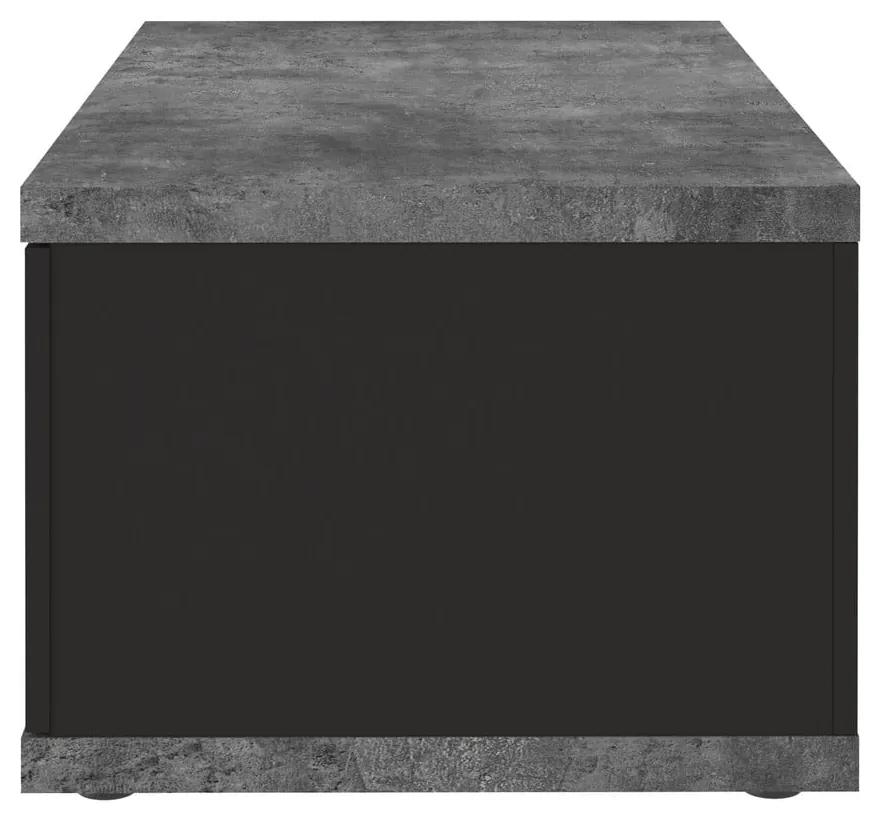 Tavolino in cemento decorato in grigio scuro-nero 55x105 cm Berlin - TemaHome