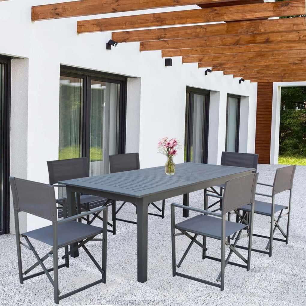 ARGENTUM - tavolo da giardino allungabile in alluminio da 220