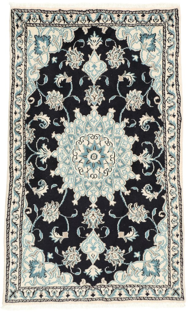Nain Tappeto 90 x 140 Blu (Iran) Annodato A Mano