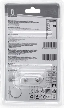 Aigostar - LED Luce notturna con sensore crepuscolare LED/1W/230V 6500K arrotondato