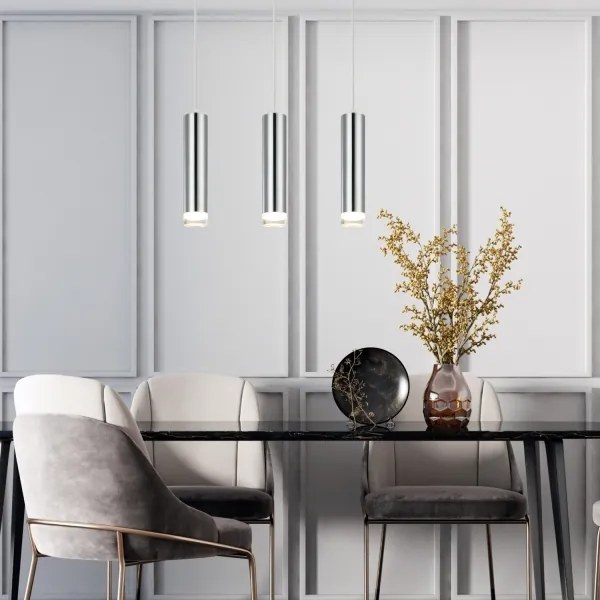 Lampadario a sospensione con filo ARMIN 3xGU10/10W/230V cromo lucido