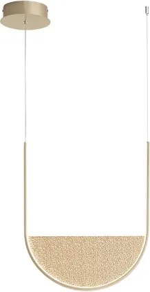 Lampada a sospensione LED LOTUS 53 cm con inserto amovibile in vetro granigliato ORO