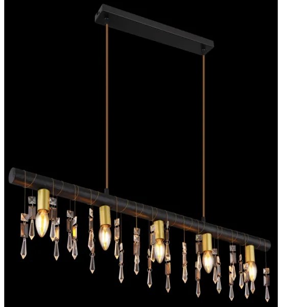 Globo 15532-5HB - Lampada a sospensione su cavo KIRA 5xE14/40W/230V nera