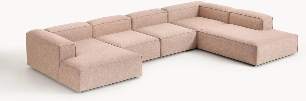 Divano XL componibile in misto lino Lennon