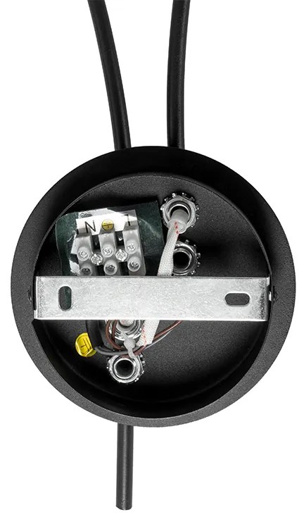 Applique moderna nera 2 luci con vetro fumé - Athens