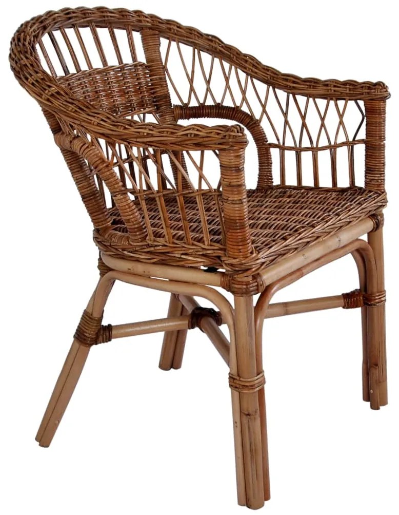 Sedia da esterno in rattan naturale marrone