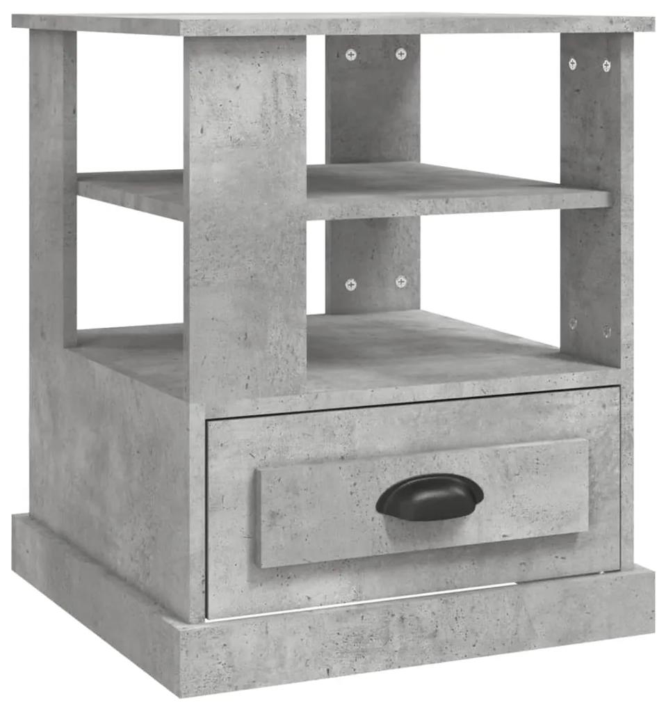 Tavolino grigio cemento 50x50x60 cm in legno multistrato