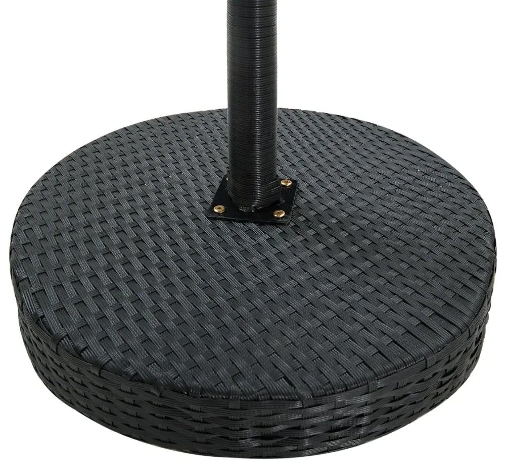 Set bar da giardino 3 pz con cuscini polyrattan nero