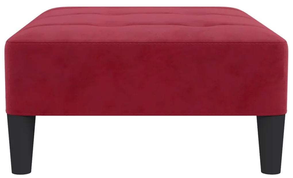 Poggiapiedi rosso vino 78x56x32 cm in velluto