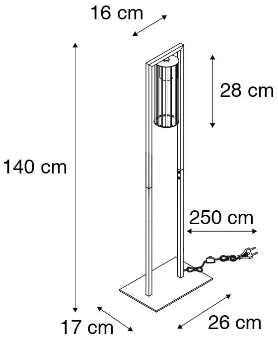 Lampada da terra moderna intelligente nera incl. Wifi ST64 - Balenco Wazo