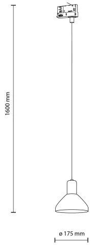 Lampadario a sospensione con filo per sistema a binario trifase NEO 1xE27/15W/230V nero/fumé nero