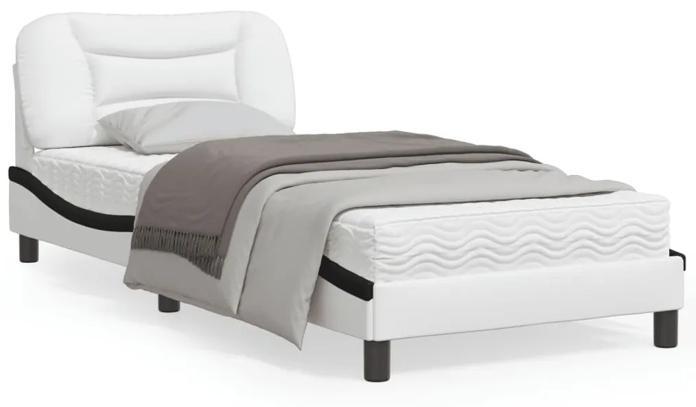 Giroletto Con Luci Led Bianco E Nero 90x190 Cm İn Similpelle /