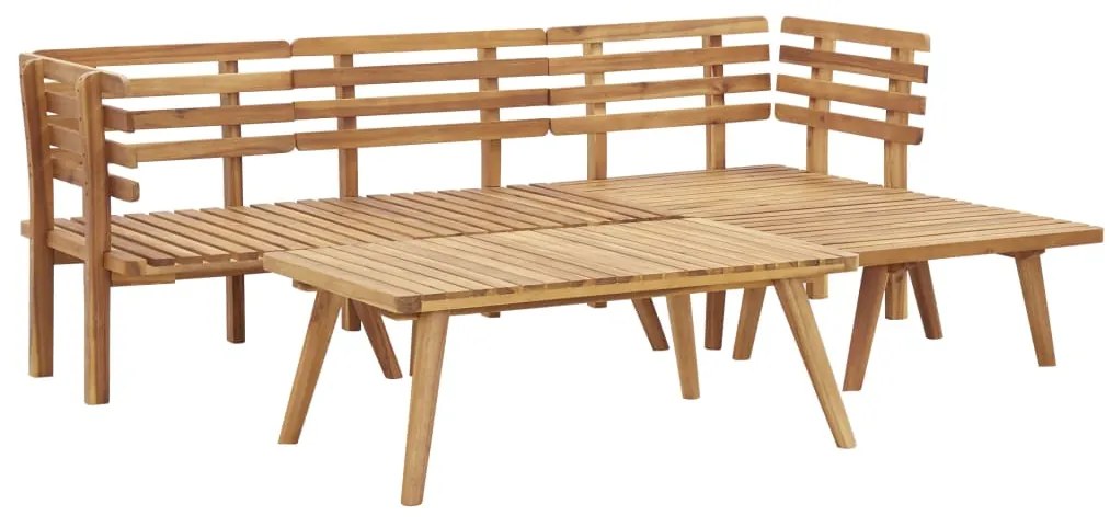 Set divani da giardino 5 pz in legno massello di acacia