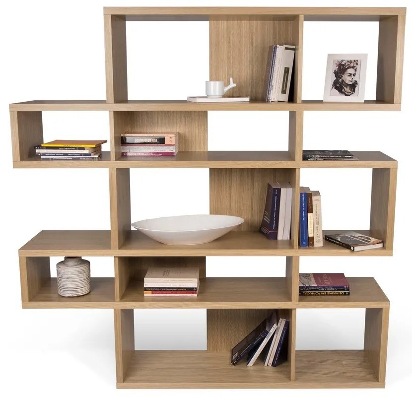 Libreria in rovere decorato, 34 x 160 cm London - TemaHome