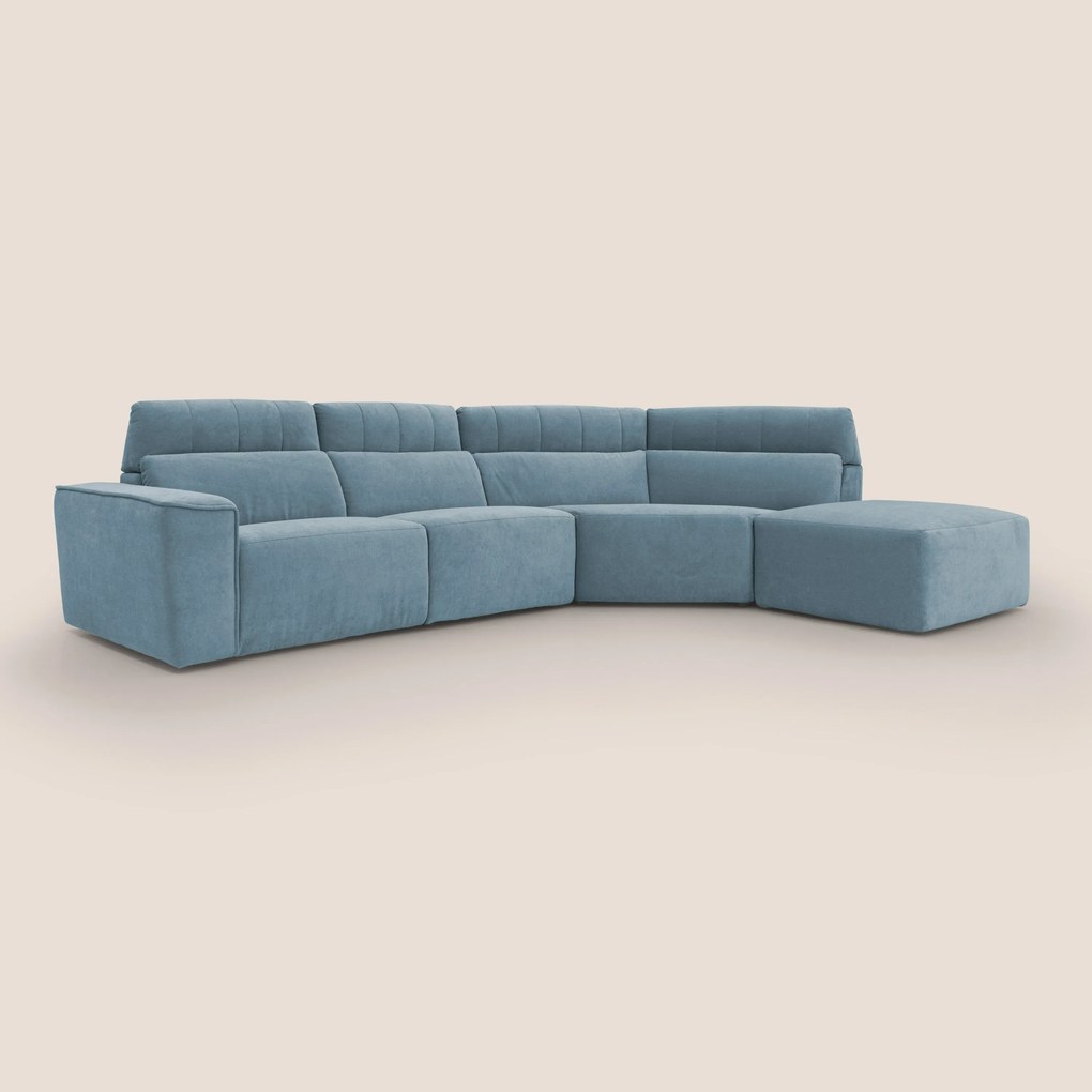 Clark Divano angolare con opzione relax elettrico in tessuto smacchiabile impermeabile T17 carta da zucchero