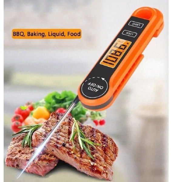 Trade Shop - Termometro Da Cucina Digitale Con Sonda Alimenti Bevande -50° A 300° C Yz6021