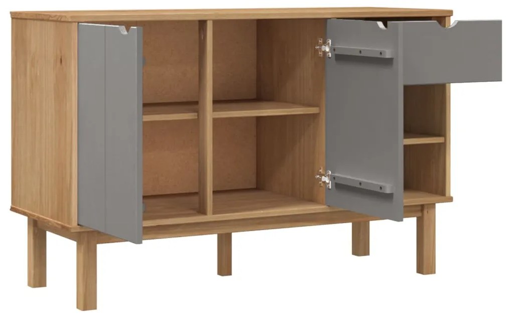 Credenza otta marrone e grigio 114x43x73,5 cm in legno di pino