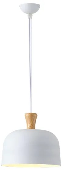 Lampadario a sospensione con filo 1xE27/15W/230V bianco diametro 27 cm