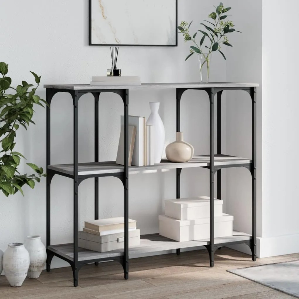 Tavolino Consolle Grigio Sonoma 102x35x90 Cm Legno Multistrato /