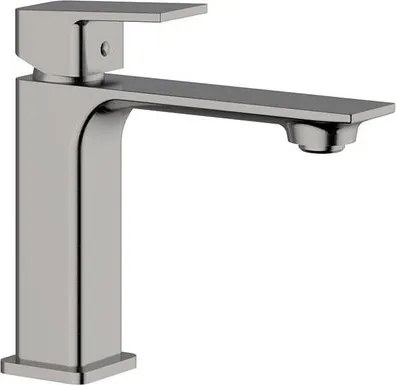 Rubinetto per lavabo a canna media getto aerato Axum nichel spazzolato satinato H 18 cm