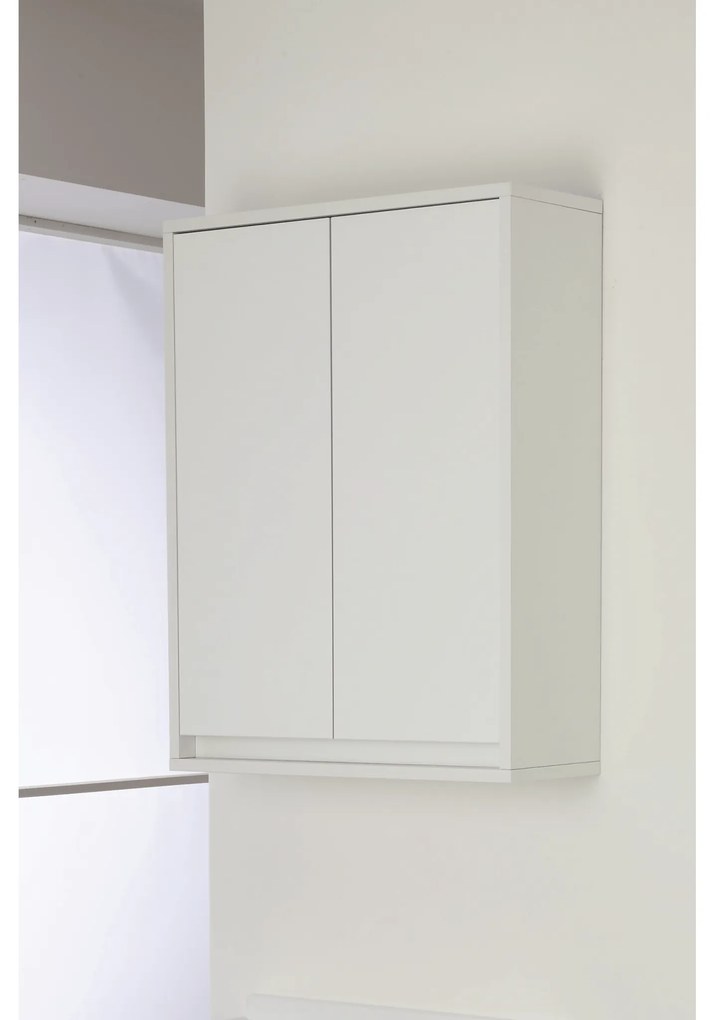 Pensile Portaoggetti 80 Cm Due Ante Feridras "Fabula" Bianco Opaco/Bianco Laccato