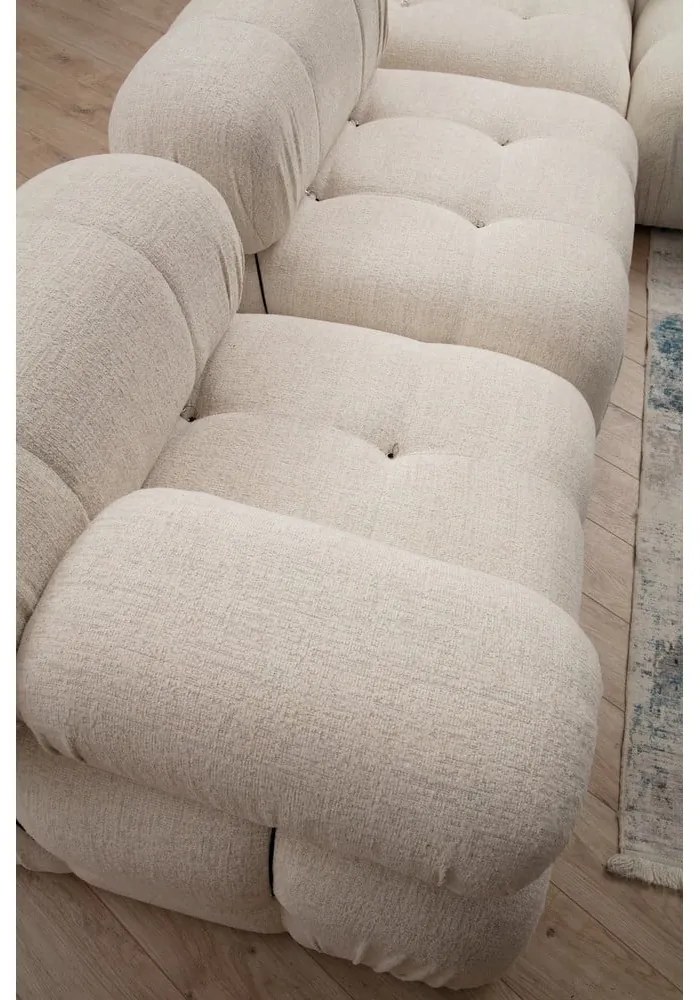 Modulo divano crema in tessuto bouclé (angolo destro) Bubble - Artie