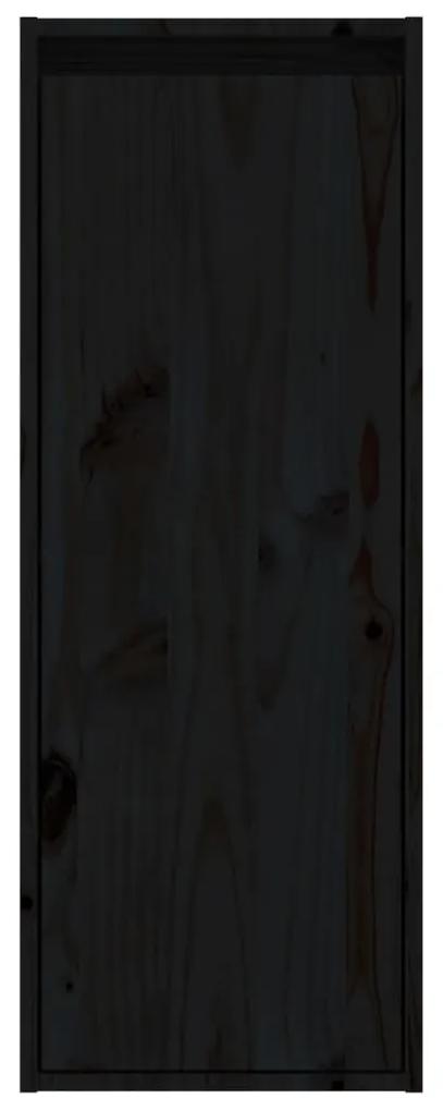 Pensile nero 30x30x80 cm in legno massello di pino
