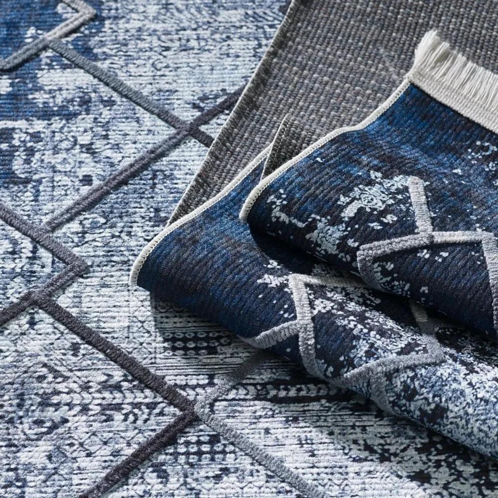 Fenomenale tappeto in stile scandinavo con decorazioni blu Larghezza: 120 cm | Lunghezza: 180 cm