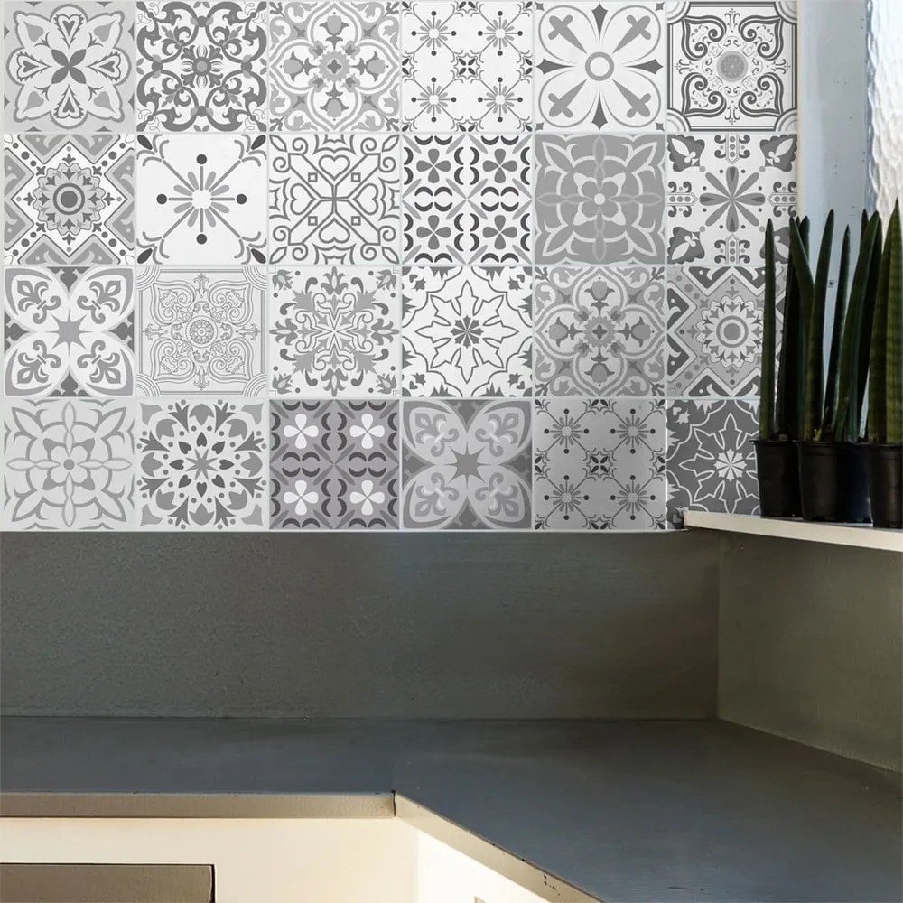 Set di 24 adesivi murali decorativi, 10 x 10 cm Gythio - Ambiance