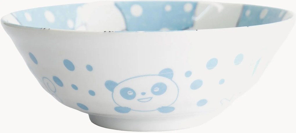 Set di 3 ciotole per ramen in porcellana Blue Kawaii Animals