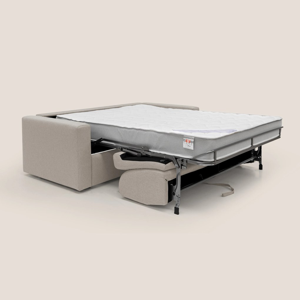 Kansas Divano letto matrimoniale alto 20 cm in tessuto impermeabile misto cotone T13 panna