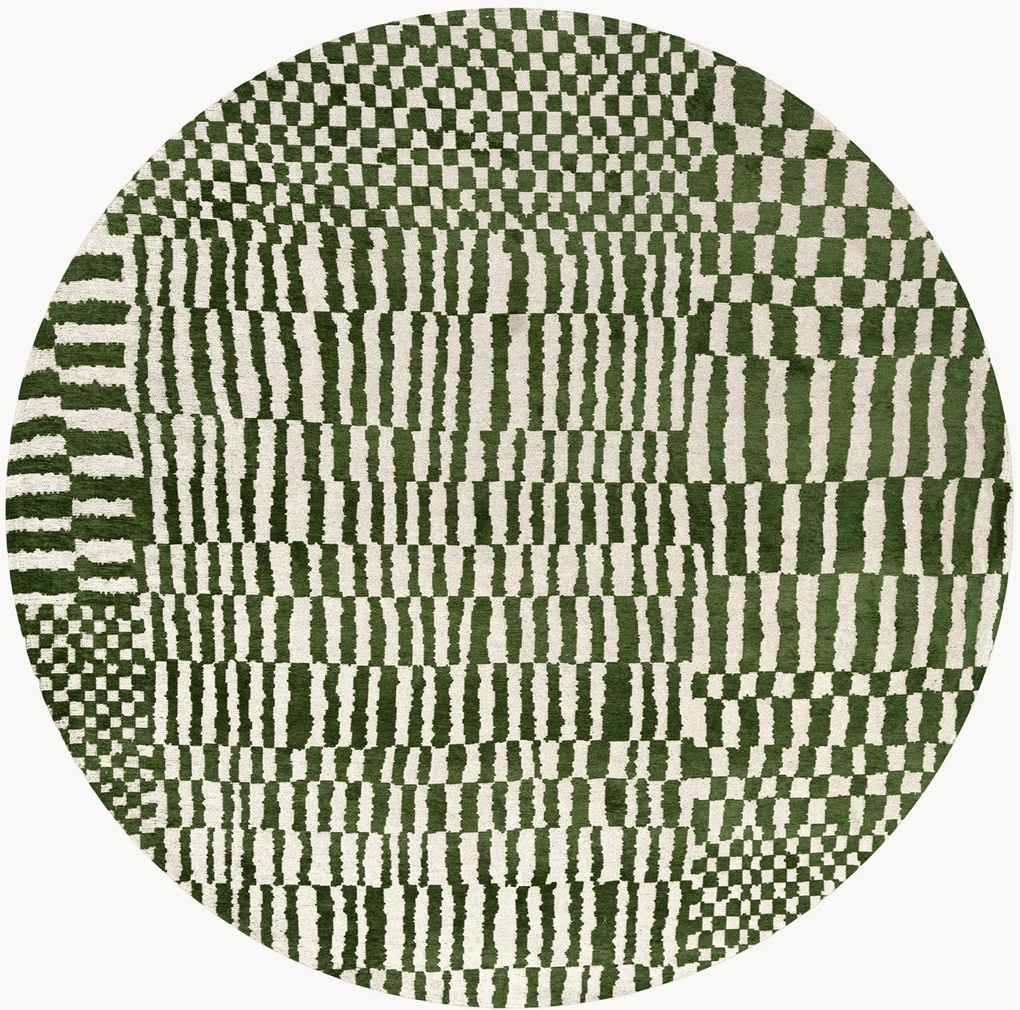 Tappeto rotondo jacquard lavabile da interno-esterno Berber